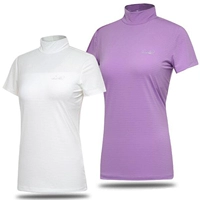 Ưu đãi đặc biệt 2019 hè mới Hàn Quốc mua quần áo golf nữ nửa cổ cao tay áo thun ngắn tay - Thể thao sau bộ thể thao uniqlo