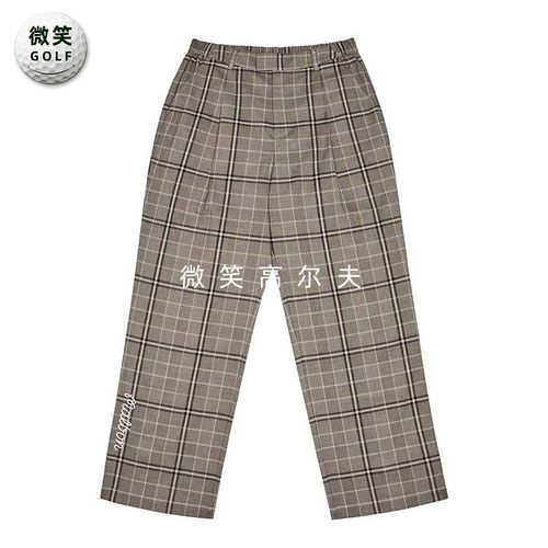 2025冬季新款韩国代购MALBON复古格子高尔夫服装男士英伦风长裤