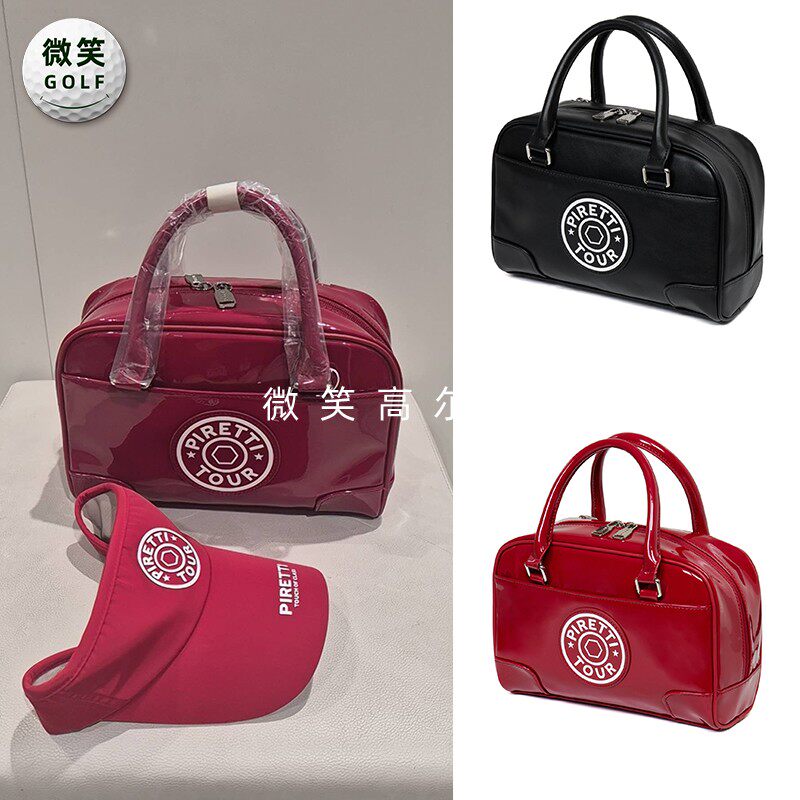 2026春新款韩国代购外出便携高尔夫球包女士化妆包收纳方形手提包