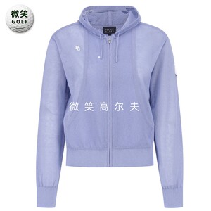 高尔夫女士连帽拉链运动网状开衫