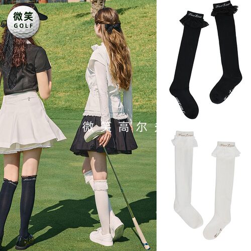 2026夏款韩国代购FairLiar蕾丝花边高尔夫球袜女士运动透气高筒袜