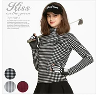Mùa thu 2018 mới Hàn Quốc mua quần áo golf nữ lưới KG cổ cao tay dài áo thun golf - Thể thao sau quần áo chạy bộ 