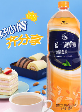 统一阿萨姆原味奶茶饮料饮品1.5L*6大瓶家庭分享畅饮装整箱特价批