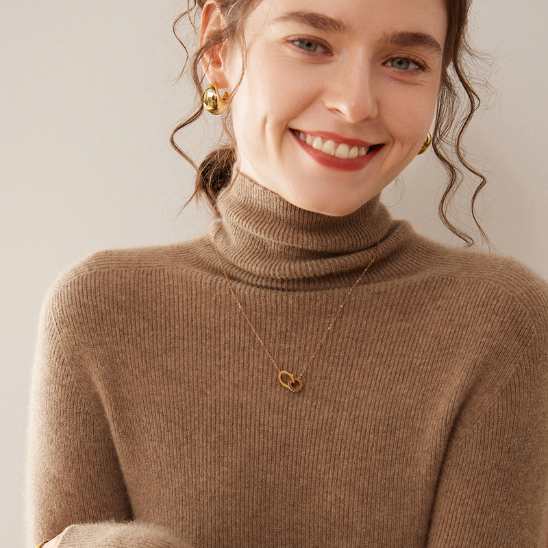 一线成衣100%纯山羊绒衫女高领羊绒衫修身软糯毛衣紧身针织打底衫