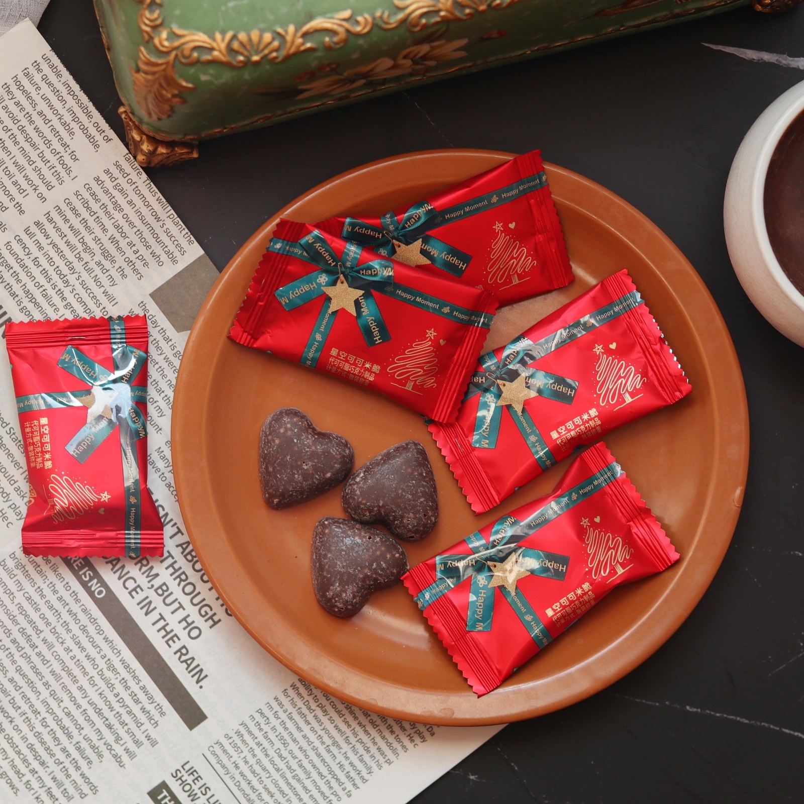 阿Q熊星空可可脆米巧克力圣诞儿童糖果平安夜礼物接待零食点心