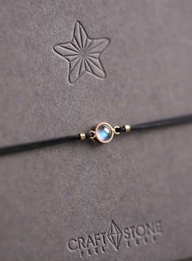 月光石手链女包金纯银原创