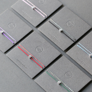 原创红绳绿粉紫黑闪钻锆石纯银两条叠戴拼接镶嵌情侣编织手链礼物