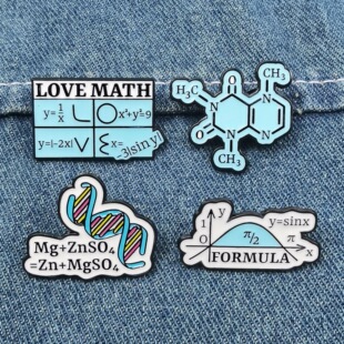 创意基因链条化学胸针DNA结构式造型服装配饰可爱潮酷小胸针