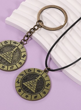 时尚个性动漫周边怪诞小镇合金吊坠项链卡通动漫吊坠眼睛比尔项链