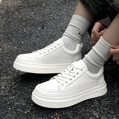 头层牛皮男士板鞋真皮透气休闲鞋