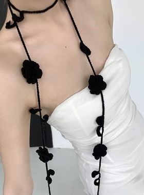 毛线毛线锁骨链女式时髦小众