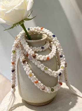 新款腰链彩色腰绳长款项链女百搭颈饰挂脖子挂绳编织腰带配饰腰饰