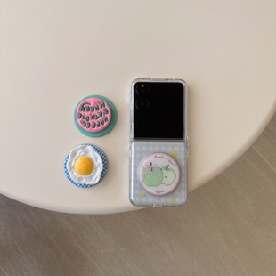 蓝格子磁吸支架适用华为PuraX典藏手机壳小米MiX2荣耀MagicVFlip个性 Pocket2折叠N3flip原创Zflip7摩托罗拉60