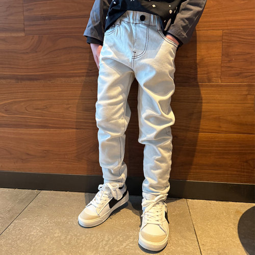 男童牛仔小脚修身铅笔裤子