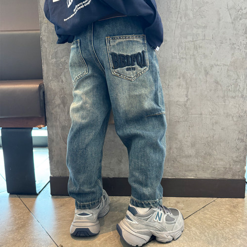 男童牛仔小脚长裤潮款