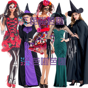 cosplay万圣节化妆舞会恐怖成人蜘蛛女巫师婆吸血鬼新娘服装裙子