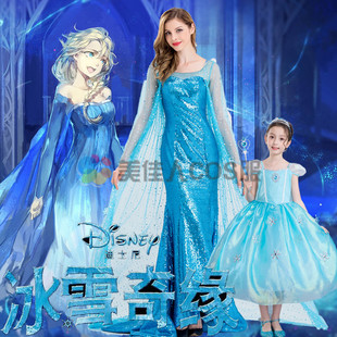 冰雪奇缘女公主裙万圣节成人安娜连衣裙子艾莎裙化妆舞会演出服装