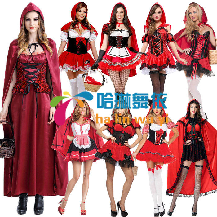 万圣节cosplay服装 成人淑女小红帽演出服 白雪公主裙 化妆舞会