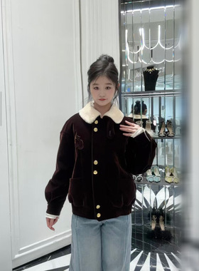 家同款2025冬季新款老钱千金丝绒短款羽绒服廓形休闲夹克半裙