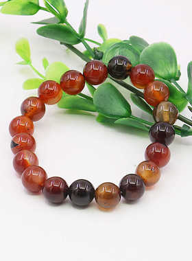 圆珠手链油菜花玛瑙天然梦幻弹性