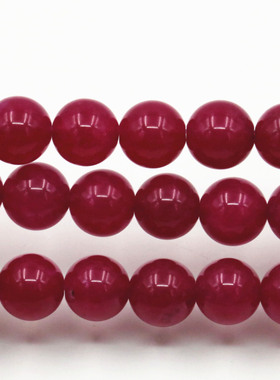 6 8 10 12 14mm圆珠梅红色玉髓散珠子 天然玉石DIY手工串项链手链