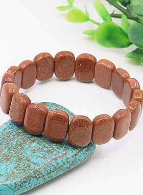 圆角手排油菜花金沙石天然玉石