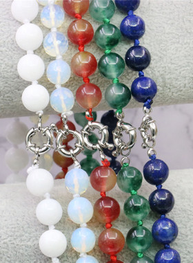 西瓜碧玺短款玉髓天然石项链