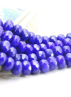 5X8mm蓝紫色切面算盘珠天然玉髓散珠子 DIY手工串珠玉石项链手链