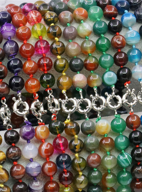 圆形玛瑙西瓜碧玺天然石锁骨链