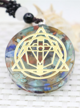 树脂天然极光项链衣服配饰