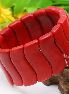 复古民族风夸张手镯配饰红松石