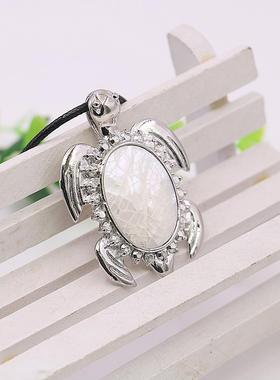 油菜花贝壳天然皮绳女乌龟带坠