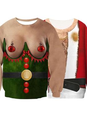 来图定制2024新款独立站亚马逊爆款圣诞节3D数码印花休闲宽松时尚