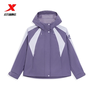 【商场同款】特步外套女2025年冬季新款户外防风上衣加厚保暖风衣