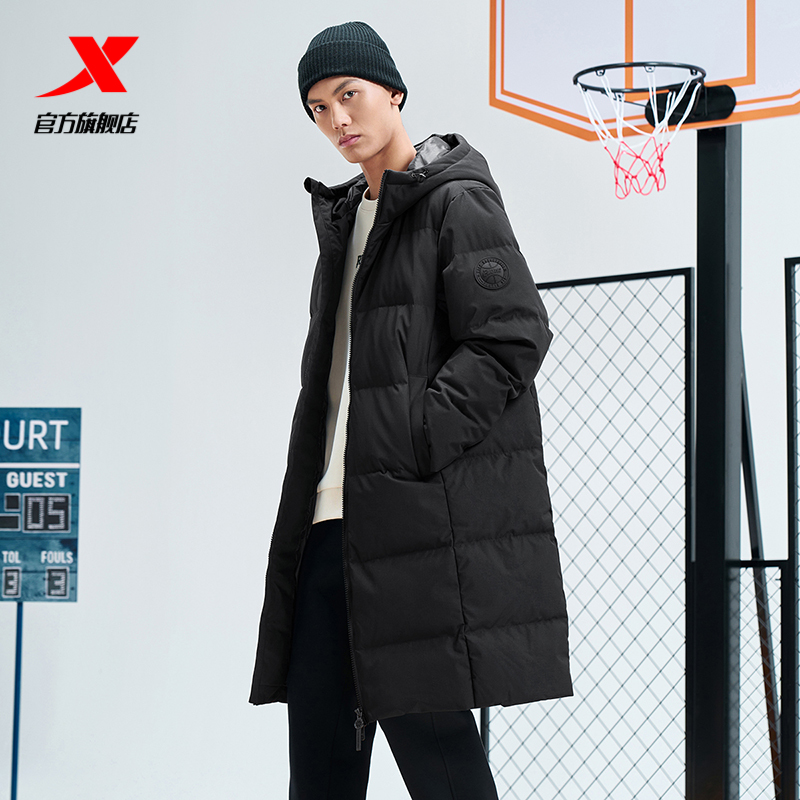 加厚保暖运动羽绒服特步立领