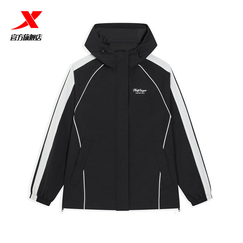 【商场同款】特步外套女士2026年春季新款运动上衣休闲宽松风衣女