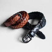 告密者头层牛皮手工编织皮带复古做旧文艺真皮D扣男女青年腰带