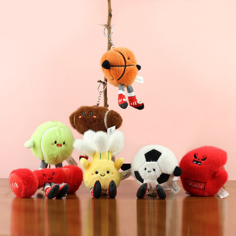 趣味球系列网球橄榄球篮球足球台球羽毛球毛绒玩具ins钥匙扣 挂件,玩具/童车/益智/积木/模型,毛绒/玩偶/公仔/布艺类玩具,淘宝优惠券,粉丝福利购,淘宝优惠卷