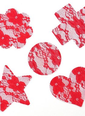 红色蕾丝乳贴乳头装饰镂空配饰闪钻装饰性感胸贴防凸点比基尼配饰