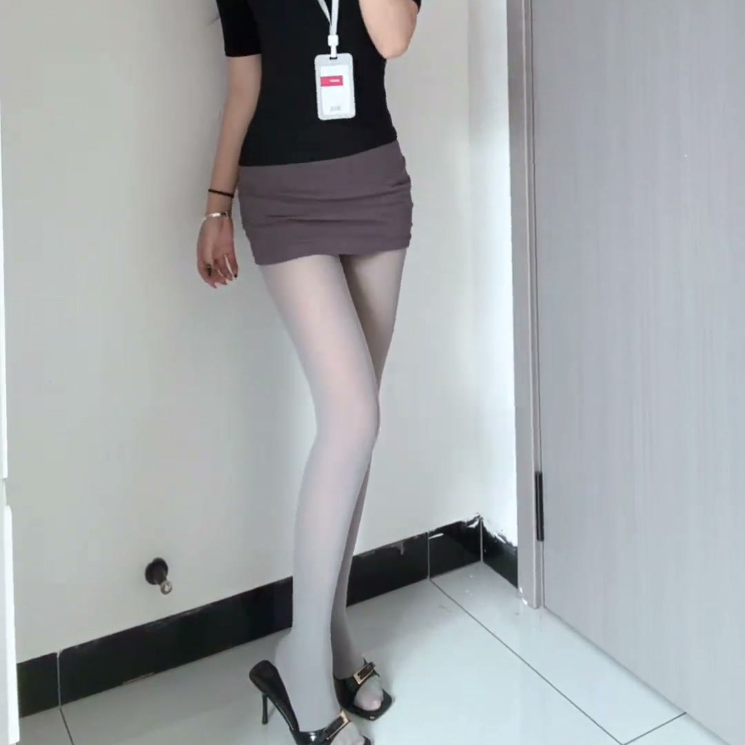 优雅显瘦女士灰色连裤袜防勾丝肉色丝袜包臀打底袜薄款四季通用