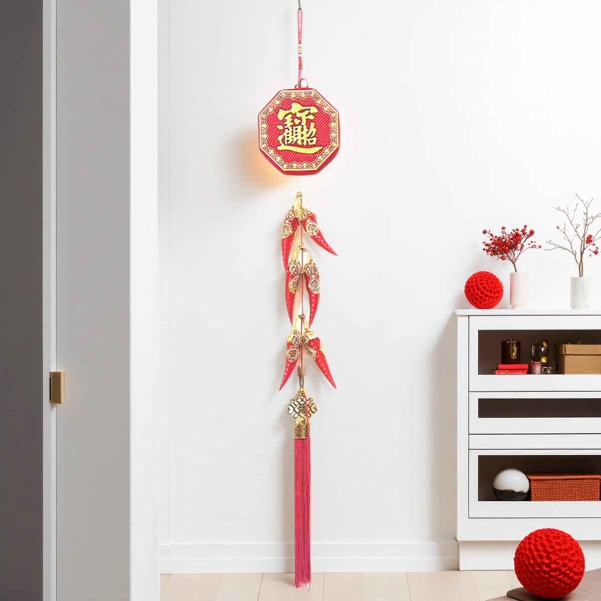 新居入迁八角福辣椒串装饰挂件