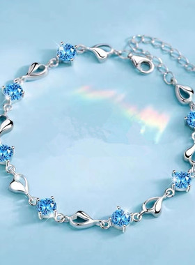 海洋之心手链女镀银999首饰手镯轻奢小众手饰520情人节礼物批发