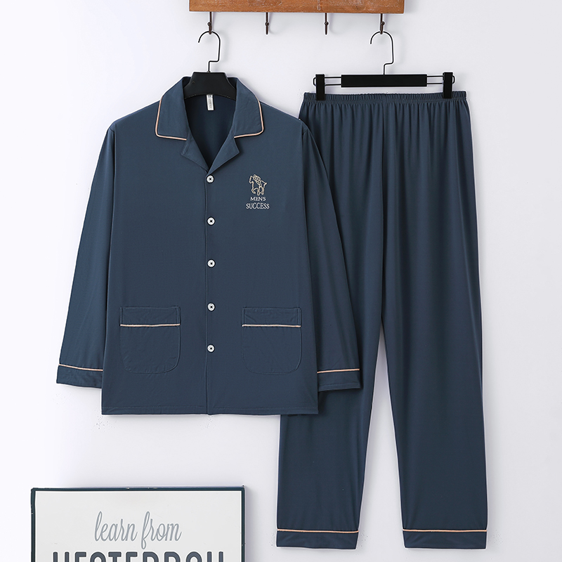 睡衣男士春秋纯棉长袖新款大码