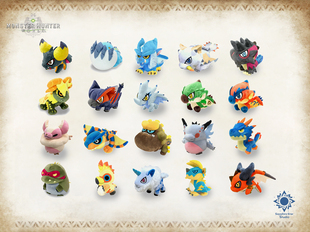 世界 MHW毛绒公仔软弹玩偶官方正版 冰原 曙光 周边 崛起 怪物猎人