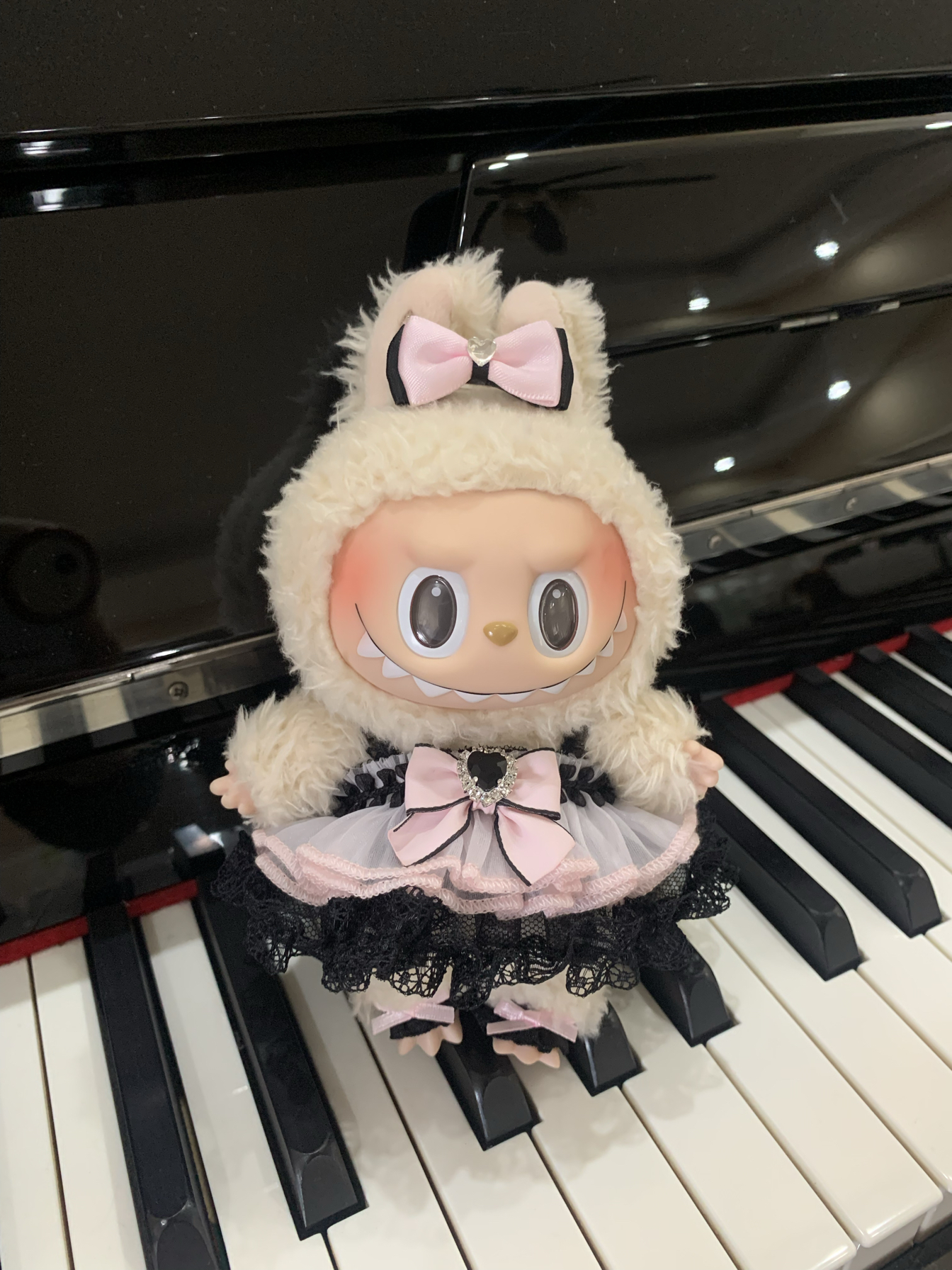 栗子手作labubu娃衣搪胶公仔衣服17cm马卡龙拉布布娃衣着替裙子