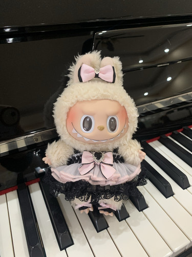 栗子手作labubu娃衣搪胶公仔衣服17cm马卡龙拉布布娃衣着替裙子