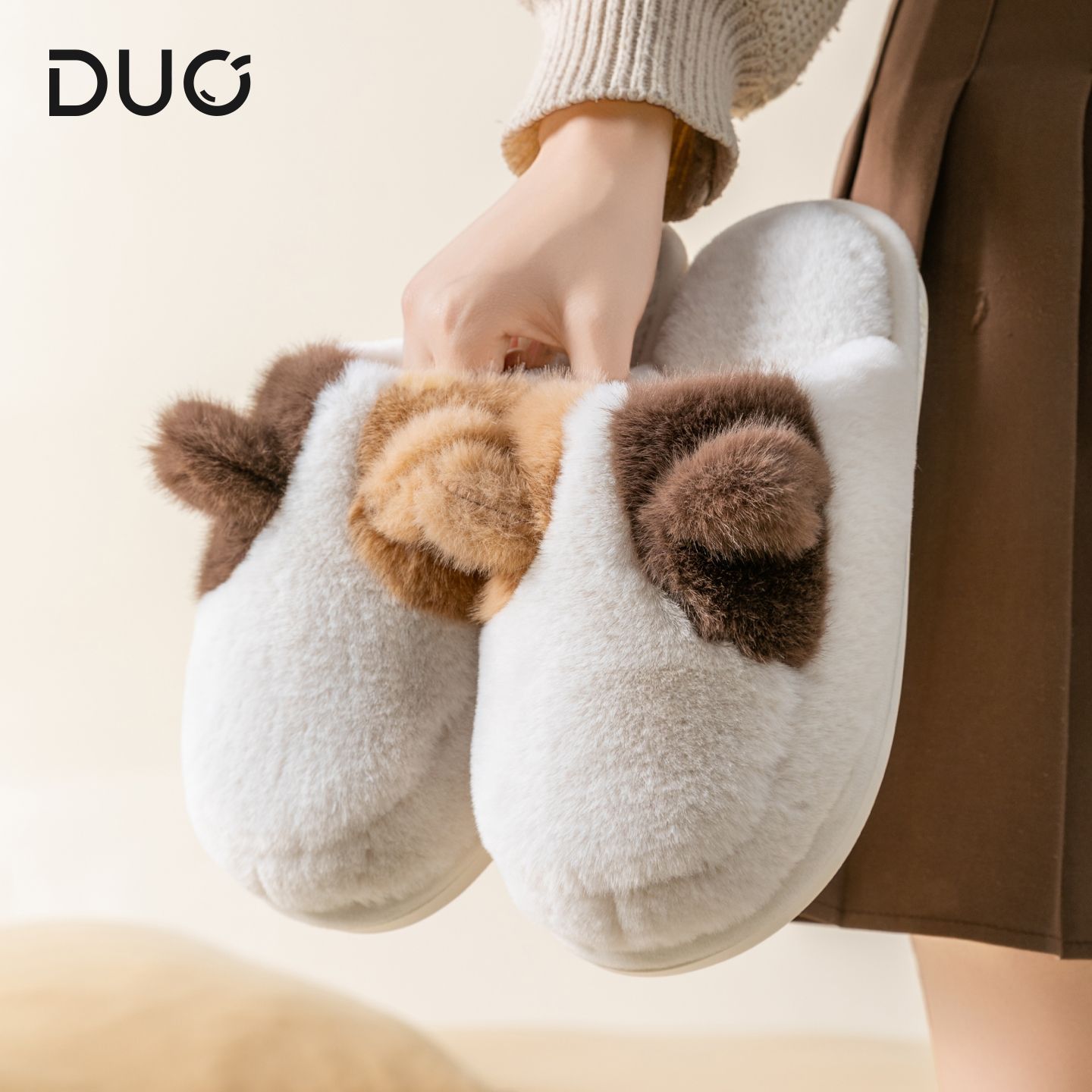 居家毛绒棉拖鞋女款秋冬季可爱