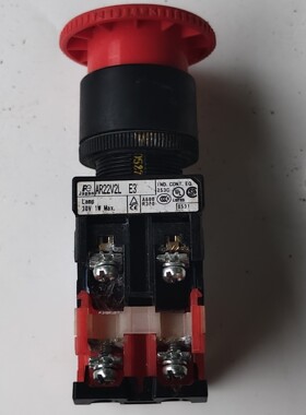 日本带灯急停按钮AR22V2L-E3,红色蘑菇头,拆机品