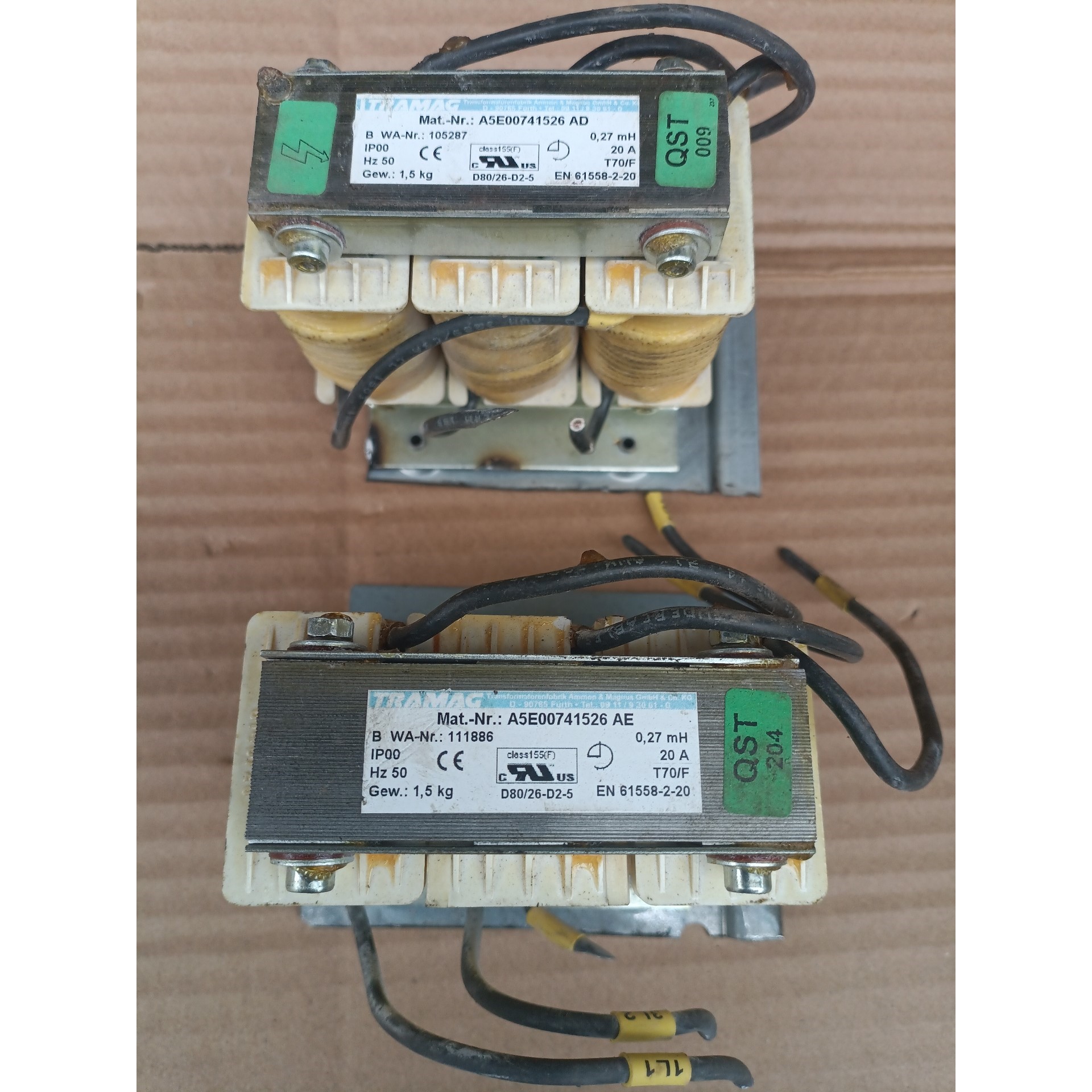 TRAMAG 变压器出售!型号A5E00741526,.参数