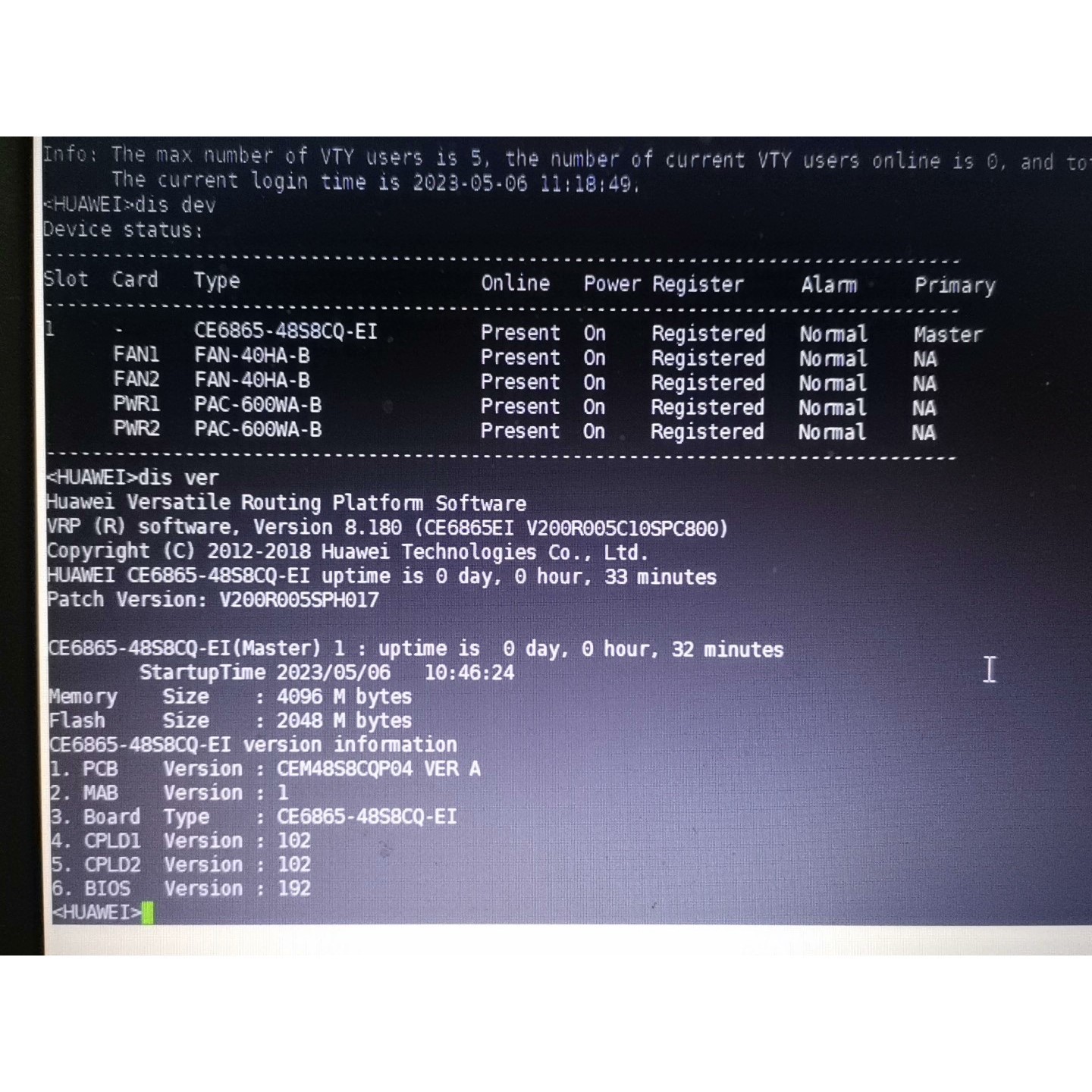 CE6865-48S8CQ-EI交换机,带48个10GE